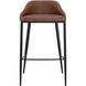 Astra 34.75 inch Black / Cinnamon Brown Barstool
